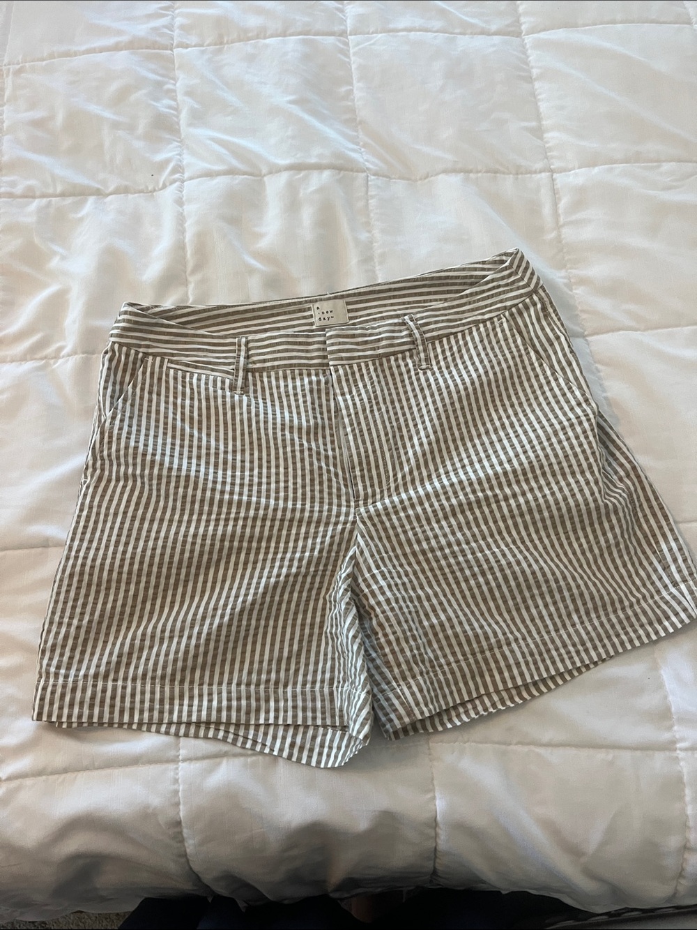 LAST CHANCE! A new day Beige and White Striped Women’s Shorts
